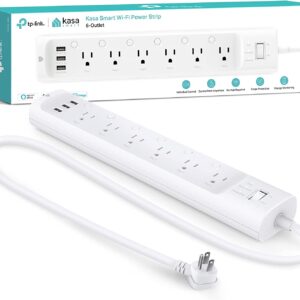 Kasa Smart Plug Power Strip HS300, Surge Protector with 6 Individually Controlled Smart Outlets and 3 USB Ports, Works with Alexa & Google Home