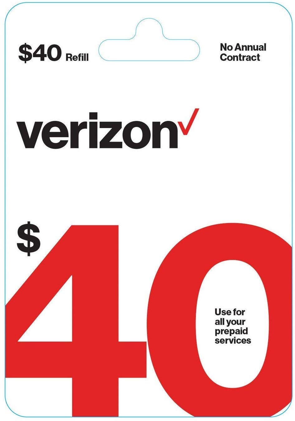 Verizon Prepaid 40 Top Up Card