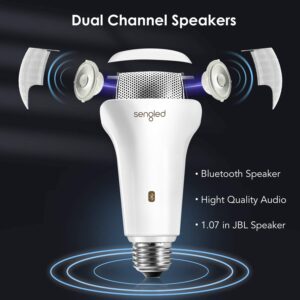 Sengled Solo Bluetooth JBL Speaker Light Bulb Dual Channel Dimmable LED Light Bulb App Controlled 45W Equivalent E26 Smart Timing Music Bulb