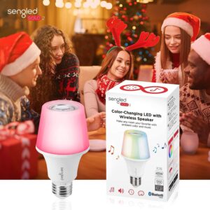Sengled Solo RGBW Bluetooth Light Bulb Speaker Multi Color Changing LED Light Bulb 60W Equivalent Dimmable App Controlled E26 Smart Music Bulb, Compatible with Alexa via Bluetooth Connection